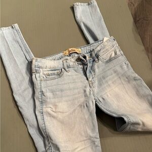 Hollister Blue Skinny Jeans with Distressed Details